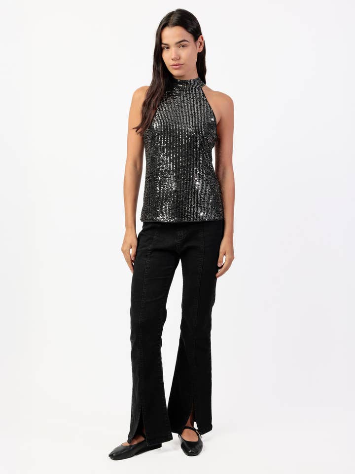 ADMAS Halter Paillet T-shirt til Kvinder for engroshandel hos ADMAS