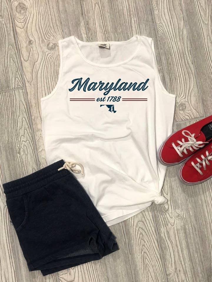 The Stately Shirt Co. - Wholesale Tank Top - Women's - Maryland Script Tank1