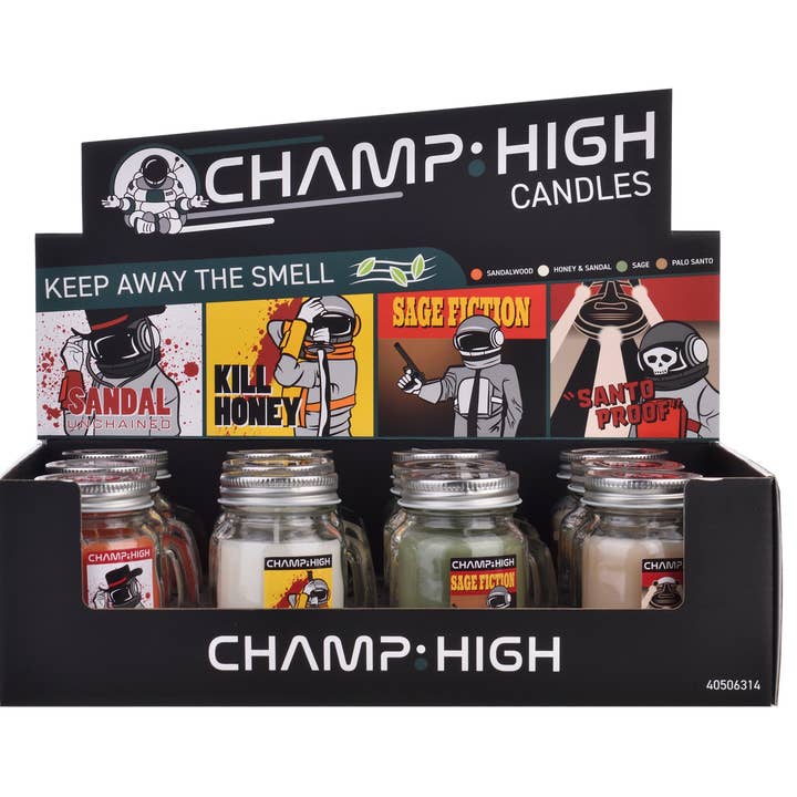 Champ by Polyflame – wholesale Retailer display – Home & Living – CHAMP HIGH DISPLAY 12 DEODORIZING CANDLES