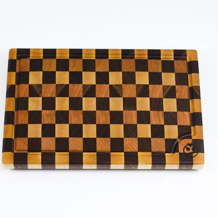 Wiseguy Cutting Board - Maple, Walnut, & Cherry for wholesale by badboyboards