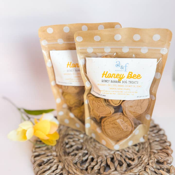 A&F Bonetique - Wholesale Pet Treats - Dog - Honey Bee Dog Treat Bag 1