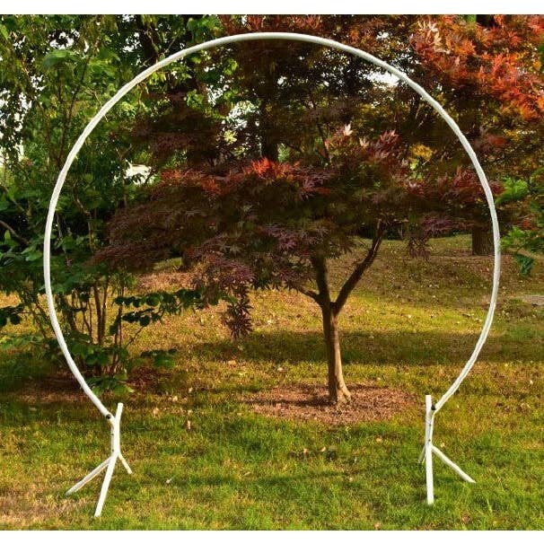 7ft x 5ft Round Bridal Arch, White for wholesale by Tremont Floral Supplies