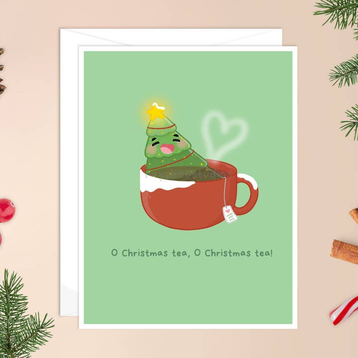 O Christmas Tea, O Christmas Tea Card for wholesale by Raychoo Studios Inc.
