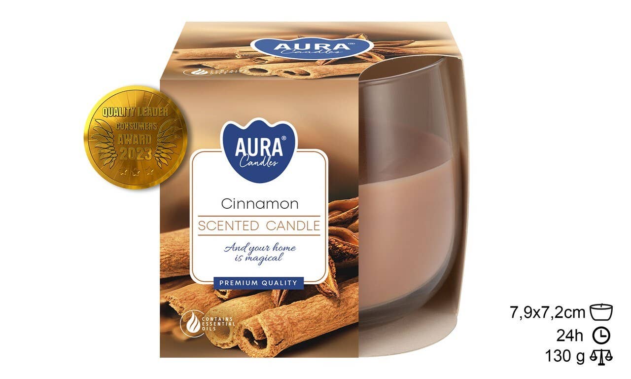 Esoterica Arte - Vente Bougie en bocal - Lot de 6 bougies parfumées à la cannelle 24h0