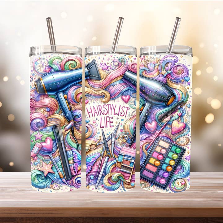 Hairstylist Tumbler, 20 oz. Stainless Steel for wholesale by Stencil Art Canada
