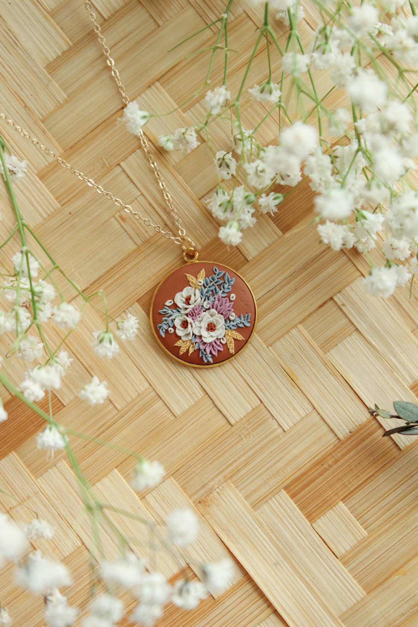 The Watermark Design - Wholesale Pendant/Charm Necklace - Wildflower Bouquet Necklace5