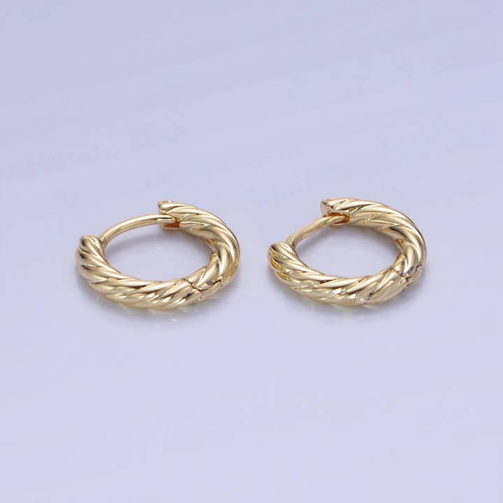 Aim Eternal - Wholesale Hoop Earrings - 14K Gold Filled 10mm Croissant Twist Cartilage Earrings