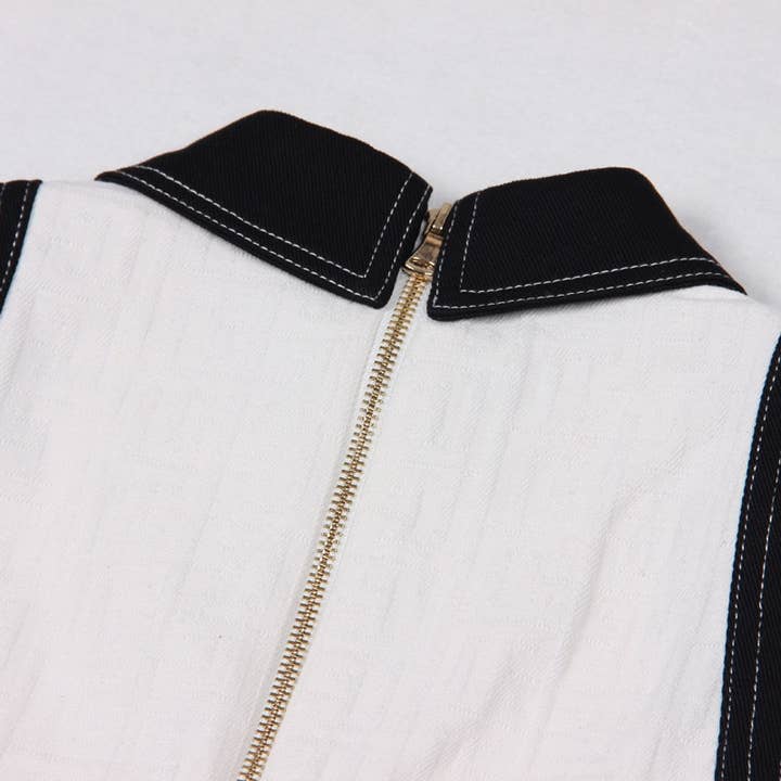 Productseeker - Wholesale Dress - Women's - DR038 Short-sleeved Dress With Gold Buttons12