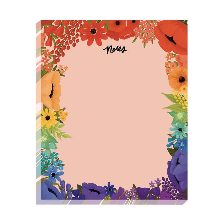 Floral Rainbow Notepad for wholesale by Slightly Stationery