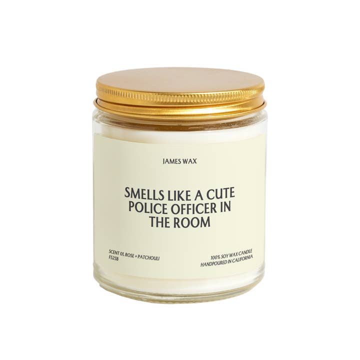 James Wax - Wholesale Jar/Filled Candle - Cute Police Officer Gift Smells Like a Cute Police Officer In The Room Cop Gifts Law Enforcement Gifts F523B