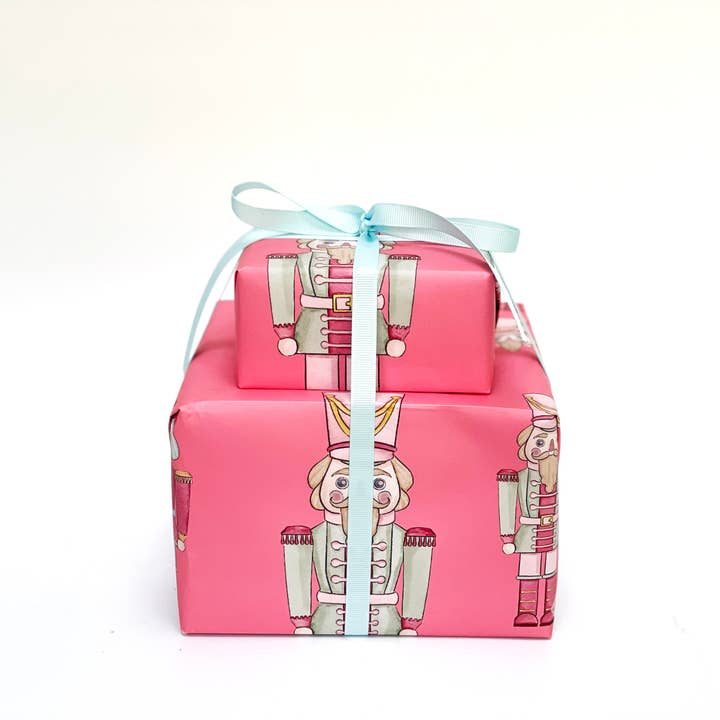 JOSIL Paperie & Gift - Wholesale Wrapping Paper Roll - Dark Pink Nutcracker Gift Wrap