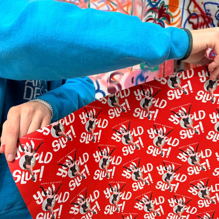 offensivedelightful - Wholesale Inpakpapier - OUDE SLET! verjaardag dubbelzijdig cadeaupapier / rollen van 23