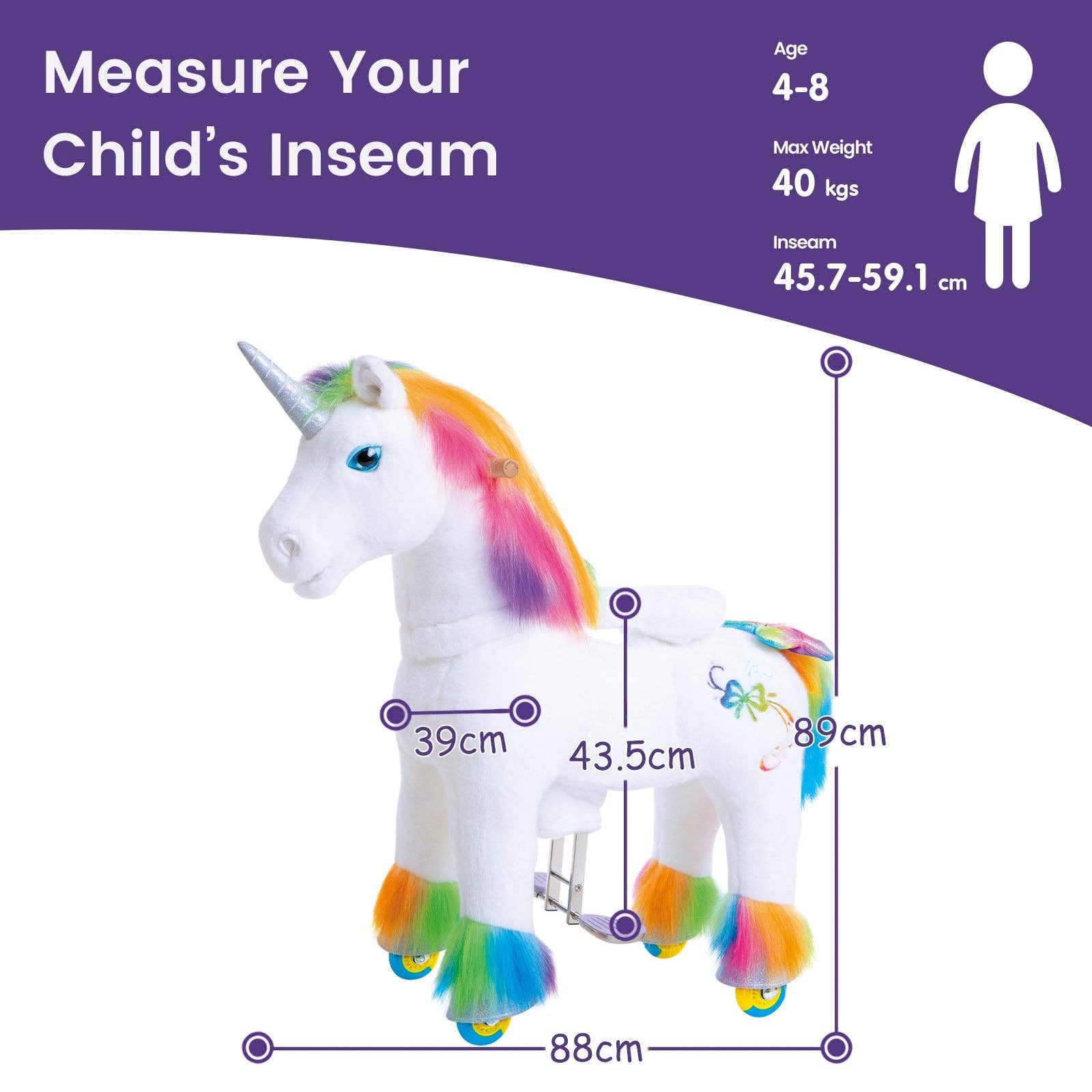 PonyCycle GmbH - Wholesale Rocking Horse - Kids - Model X Ride-on Unicorn Toy- Rainbow Unicorn4