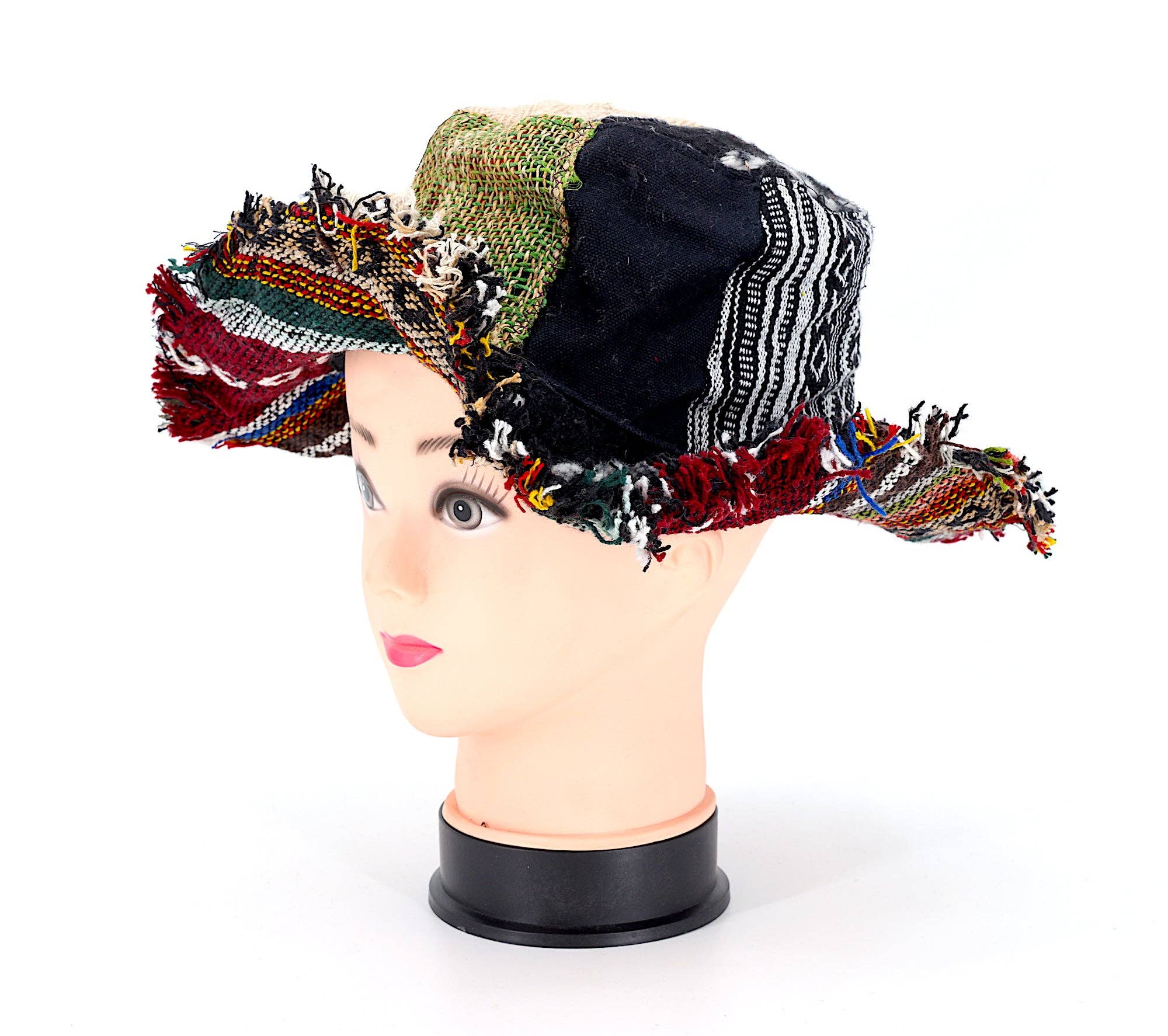 Himalaya Handmade – Chapéu de pescador - Mulher por atacado – Chapéu boêmio artesanal de retalhos hippie de cânhamo38