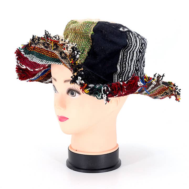 Himalaya Handmade - Wholesale Bucket Hat - Women's - Hemp Hippie Patchwork Handmade Bohemian Hat38
