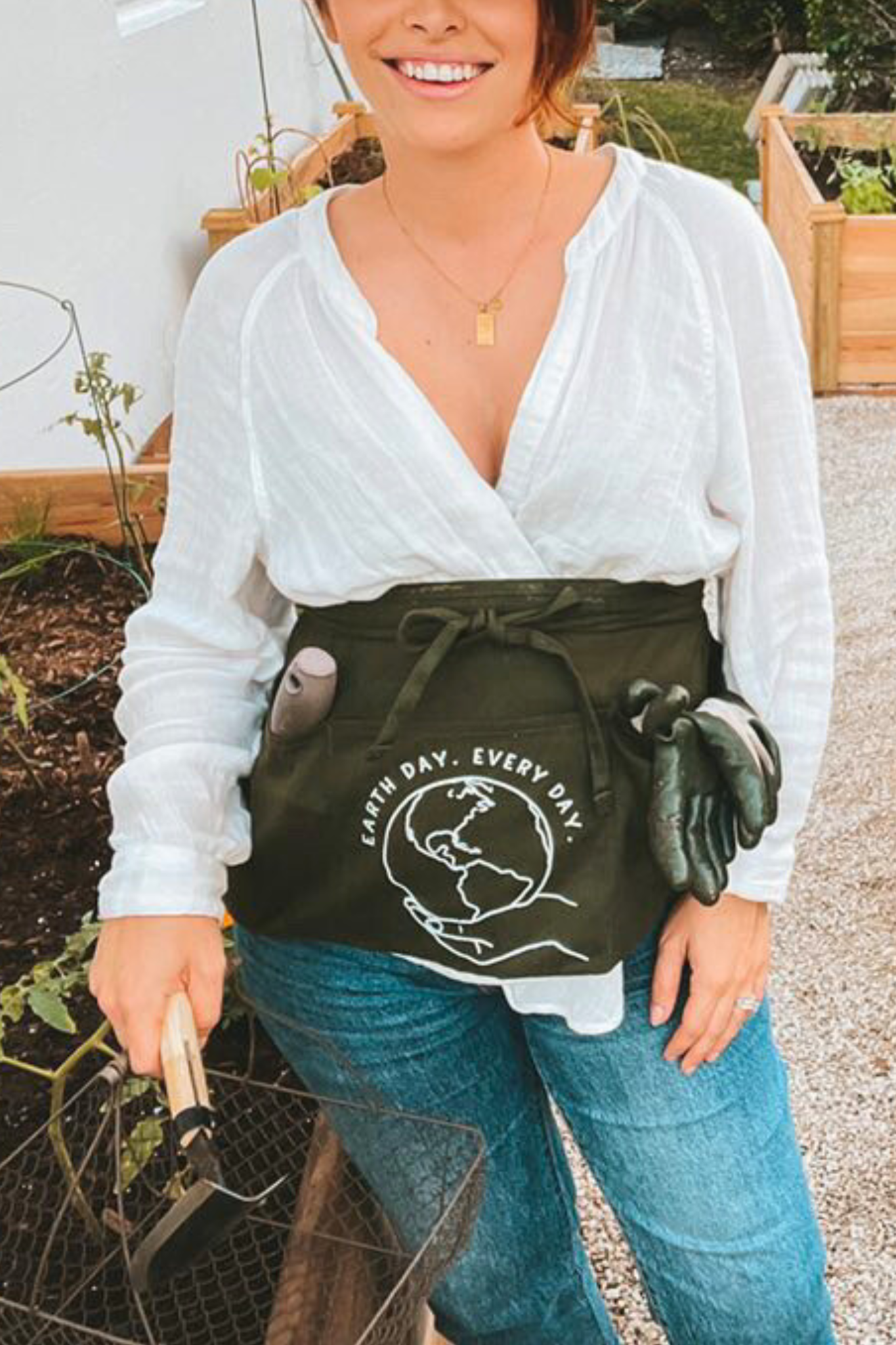 Nature Supply Co - Wholesale Apron - Earth Day Every Day Garden Waist Apron | Gardener Gift1
