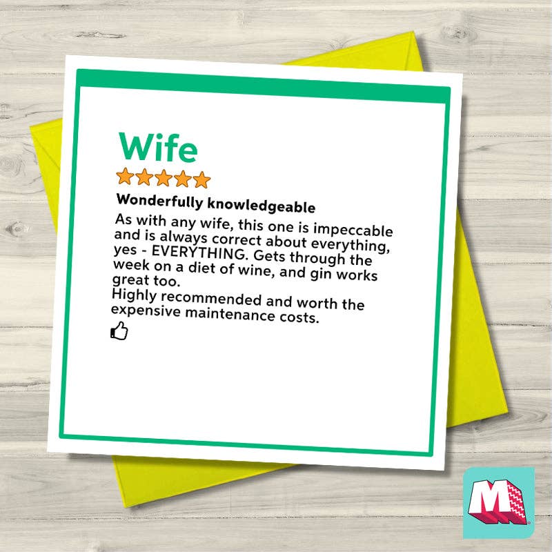 Maktus - Wholesale Everyday Greeting Card - Wife Review0