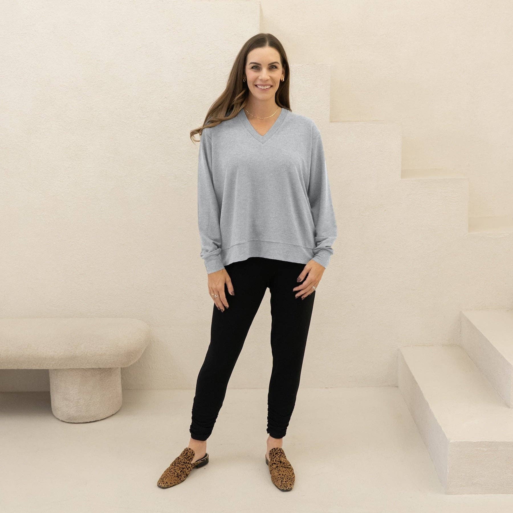 Encircled - Wholesale Sweatshirt - Women's - The Bamboo Merino Dressy V-Neck Sweatshirt22