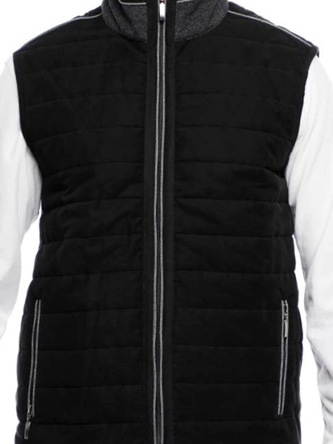 Schwarze Steppweste mit grauen Details für den Großhandel von Luchiano Visconti