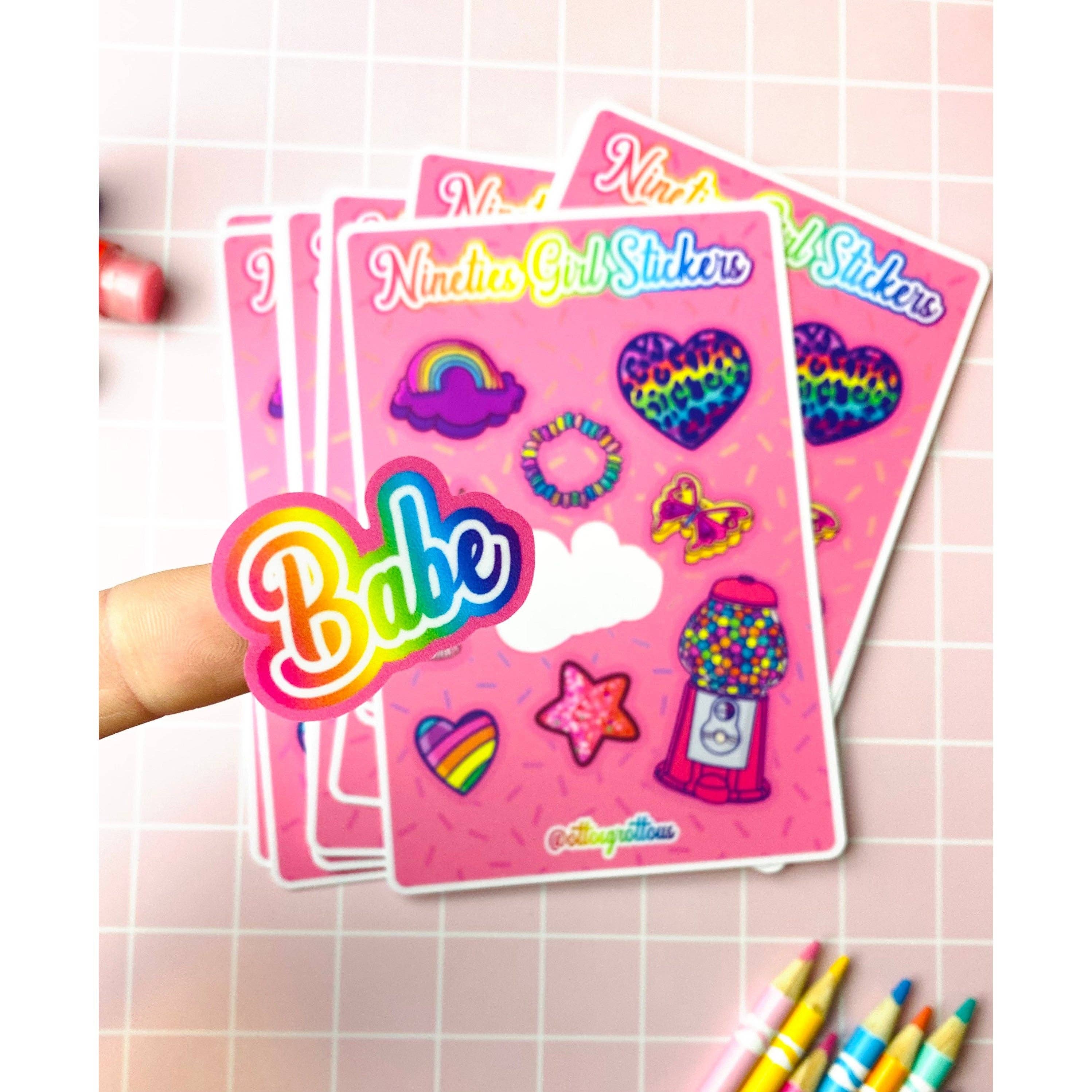 Otto's Grotto - Wholesale Sticker - 90s Retro Sticker Sheet - Nineties Girl Sticker Sheet2