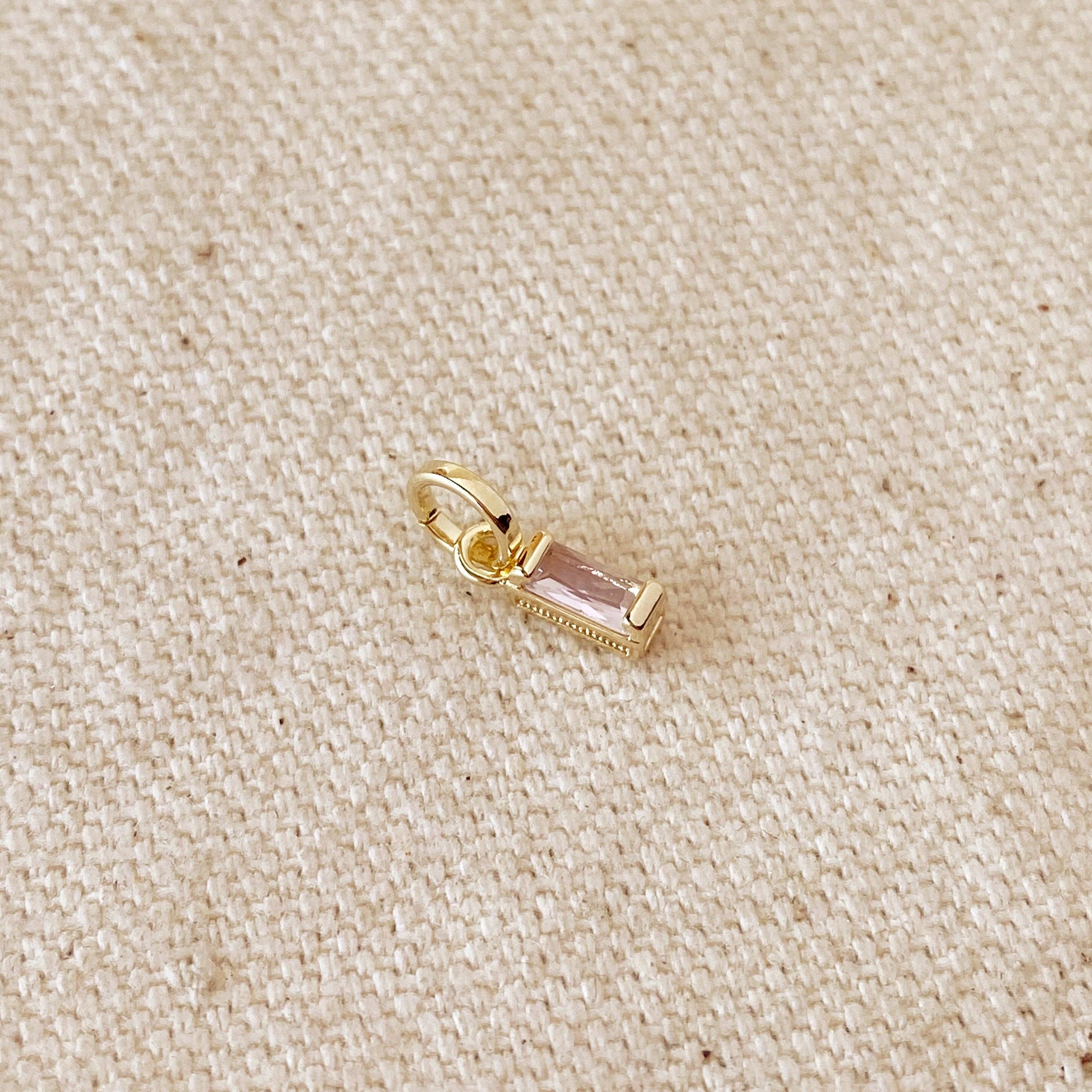 GoldFi - Vendita all'ingrosso Ciondolo/pendente - Charm Baguette Pietra Portafortuna in Oro 18k Filled13