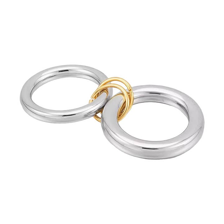 Preston Zweifarbiger Gestapelter Ring für den Großhandel von Sahira Jewelry Design