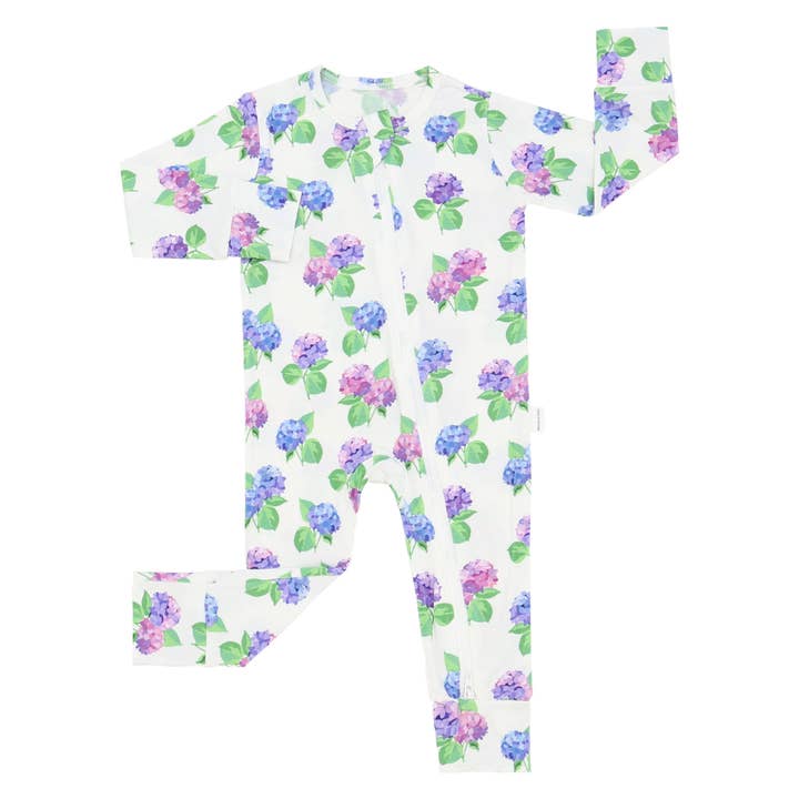 Basically Soho - Wholesale Jumpsuit - Baby - Cape Cod Hydrangea Zippered Romper