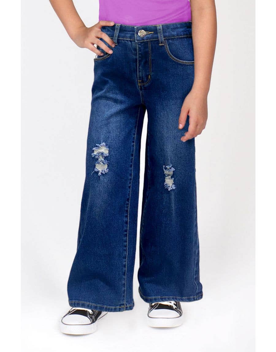 Cutie Patootie Clothing – wholesale Jeans - Barn – Cutie Patootie Jeans med vida ben och slitningar för flickor6