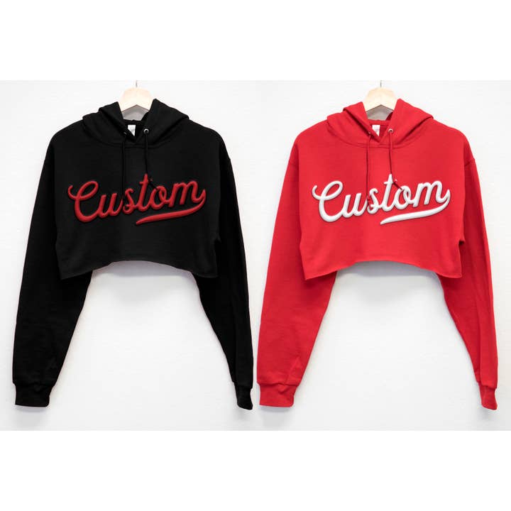 Nobullwoman Apparel - Wholesale Hoodie - Women's - CUSTOM Small Business PUFF Print Cropped HOODIE