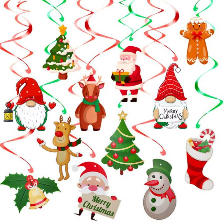 Hangende Versiering | Spiraalfolie | Kerstmis voor wholesale door Super Santa
