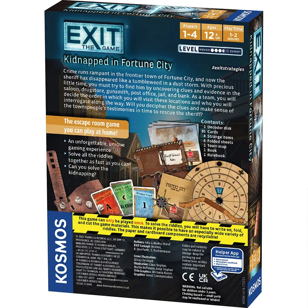 Thames & Kosmos UK LP – wholesale Board game – EXIT: Kidnapped in Fortune City - Escape Room Board Game1