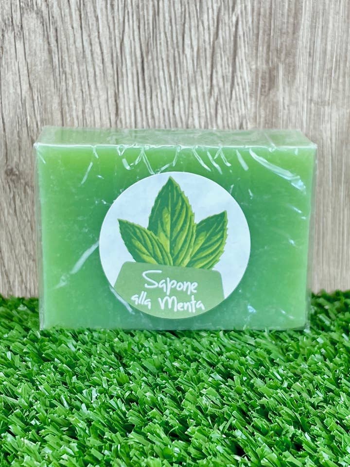 Handgemachte Minzseife, 100 g für den Großhandel von Erbe di Mauro