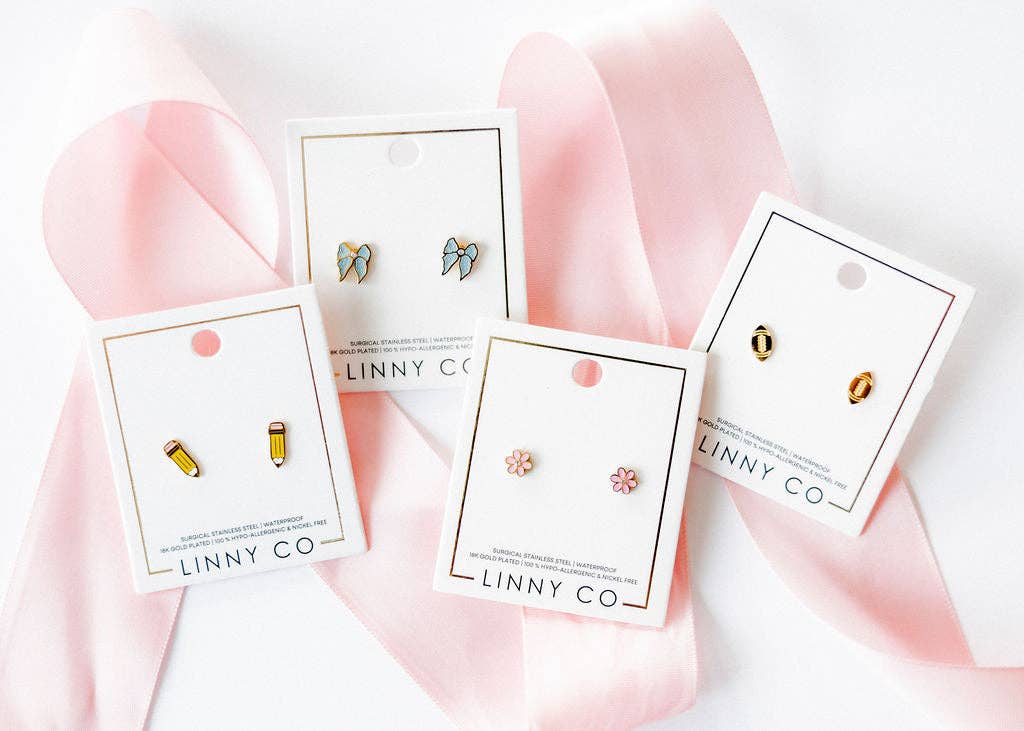 LINNY CO - Wholesale Stud/Post Earrings - Screwback Stud Earrings - Football6