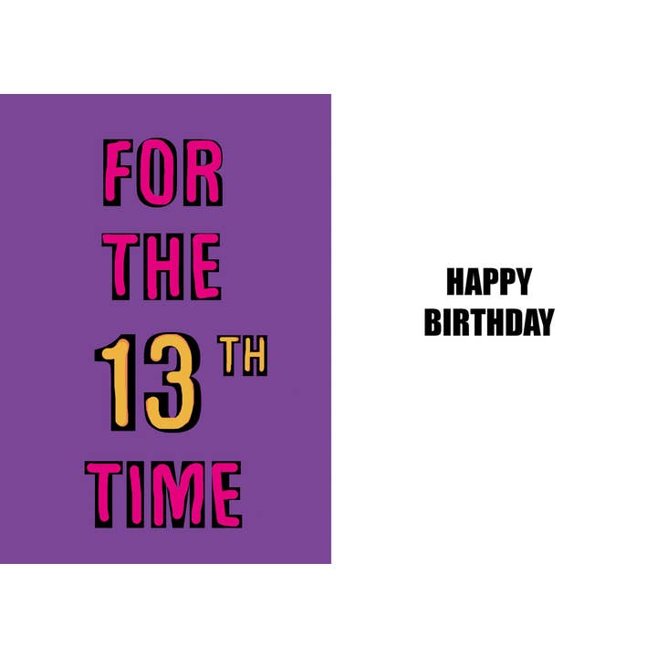 Cartão de Aniversário Engraçado de 13 Anos com Humor Perspicaz por atacado de Duggoons Greeting Cards