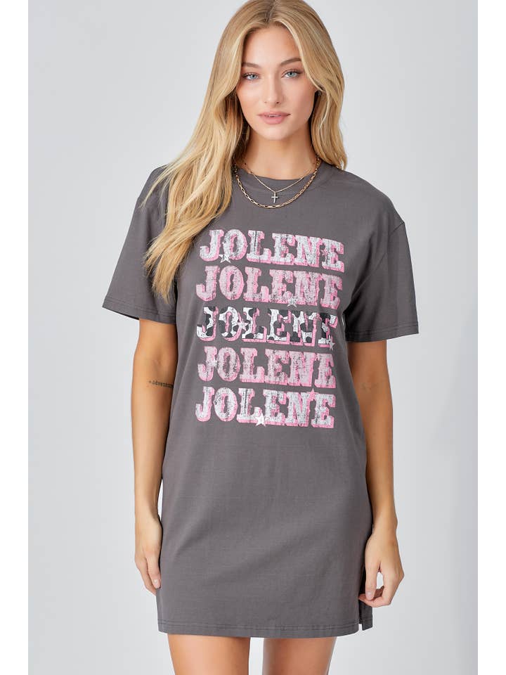 Baevely by Wellmade USA – wholesale Klänning - Dam – JOLENE GRAFISK TRYCK T-SHIRT KLÄNNING