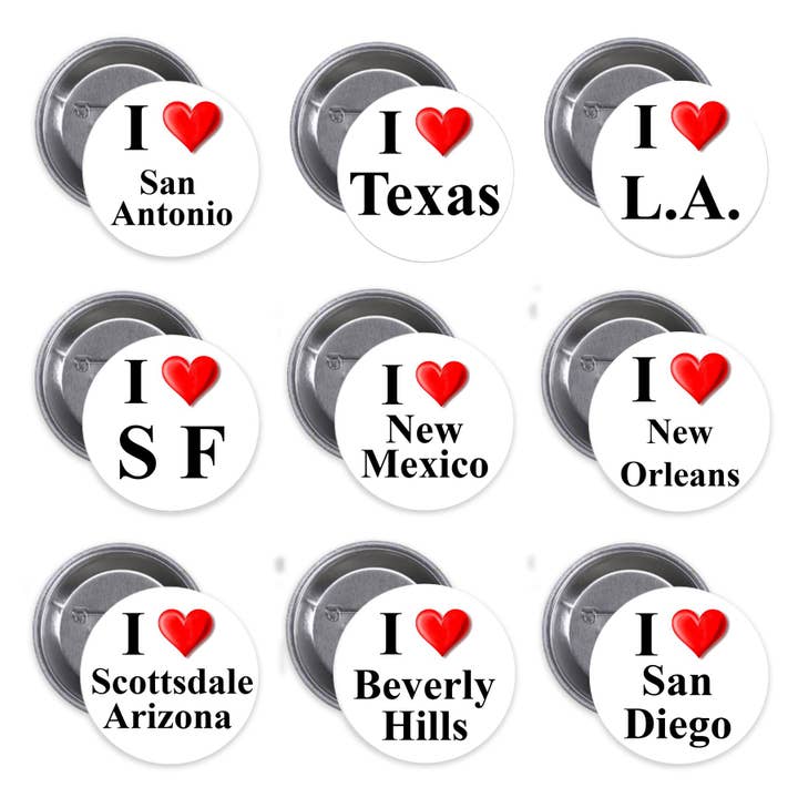 „Ik hou van...” Knopen voor wholesale door Bronze Baboon