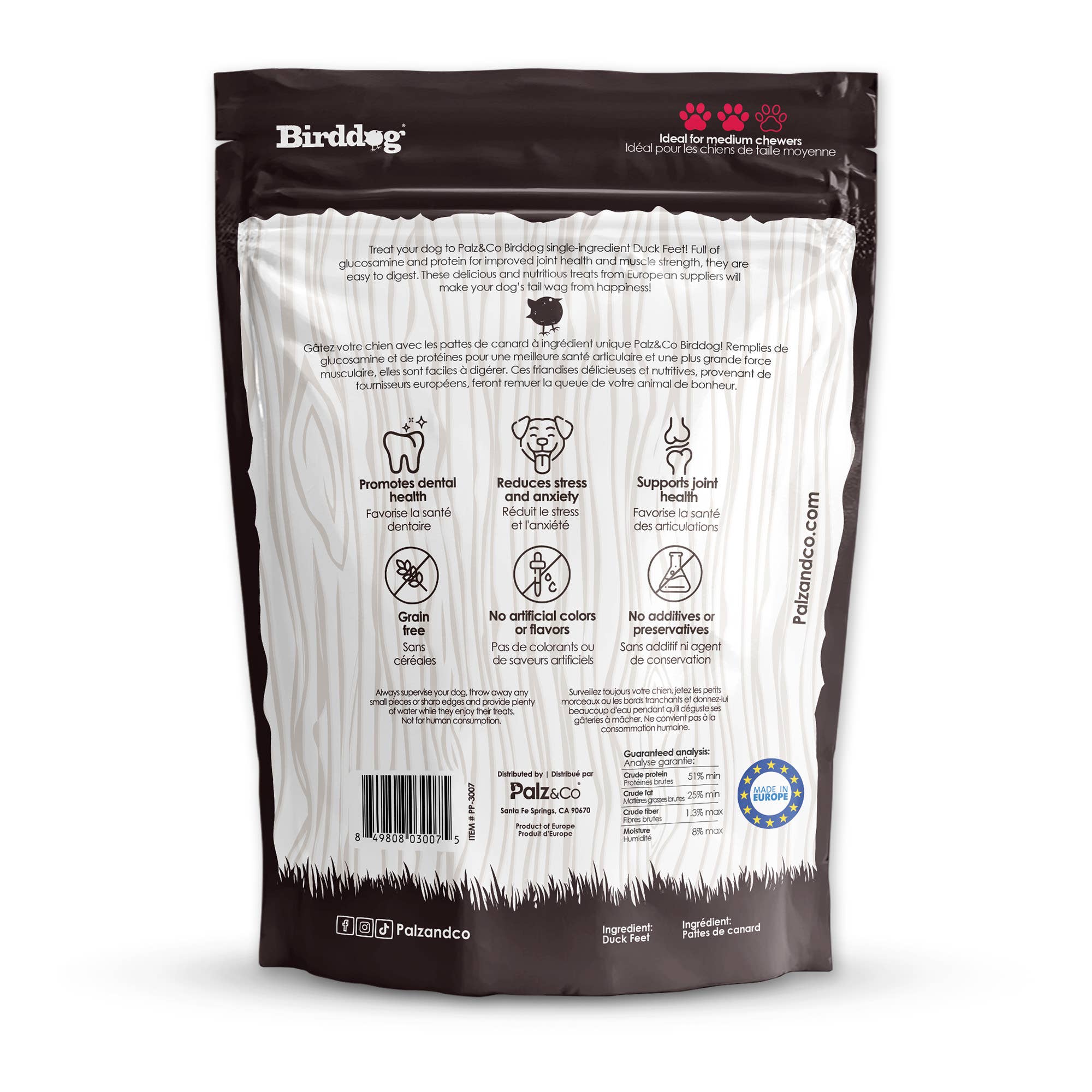 Palz&Co - Wholesale Pet Treats - Dog - Birddog Duck Feet (no nails) - Pack of 10 & 351