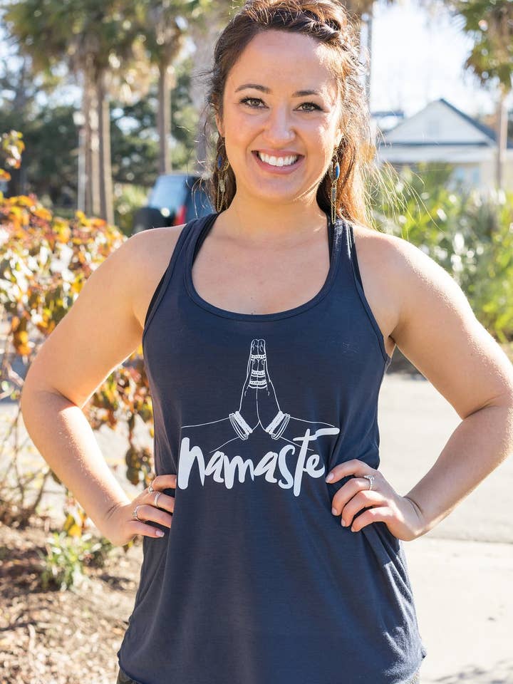 Débardeur de yoga Namaste | My Soul Honors Your Soul Tank pour la vente par Violet Lotus