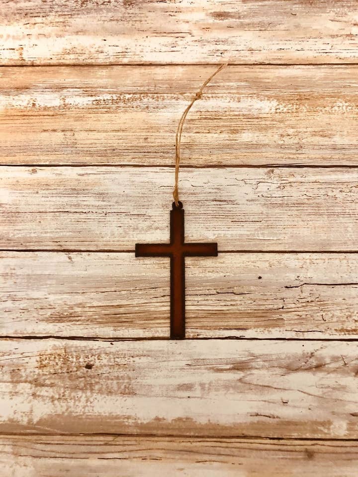Simple Cross Ornament for wholesale by Universal Ironworks USA