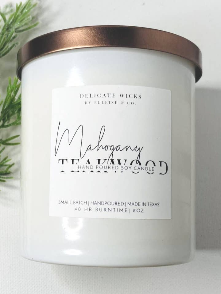 Mahogny Teakwood ljus för wholesale av Delicate Wicks