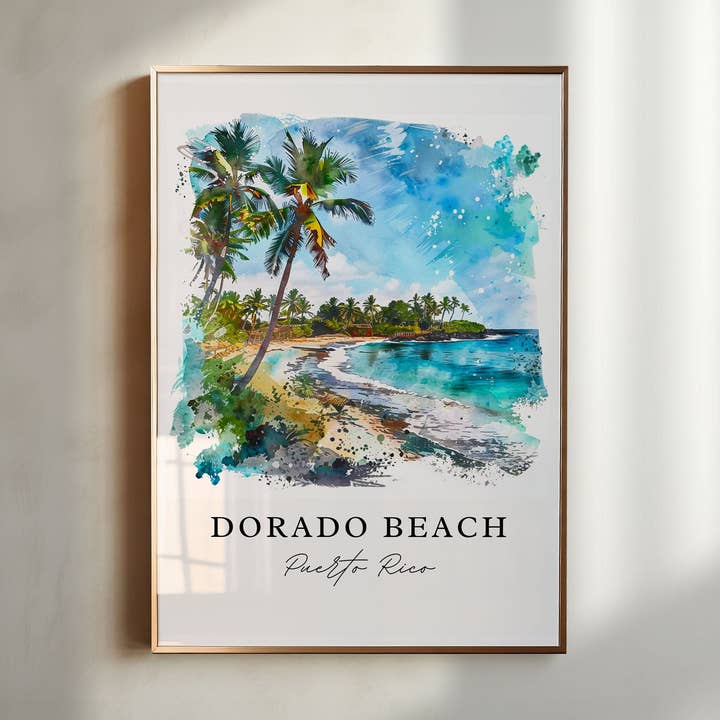 Dorado Beach PR Art, Puerto Rico Print, Dorado Wall Art, Puerto Rico Gift, Travel Print, Travel Poster, Travel Gift, Housewarming Gift for wholesale by Premium Travel Art