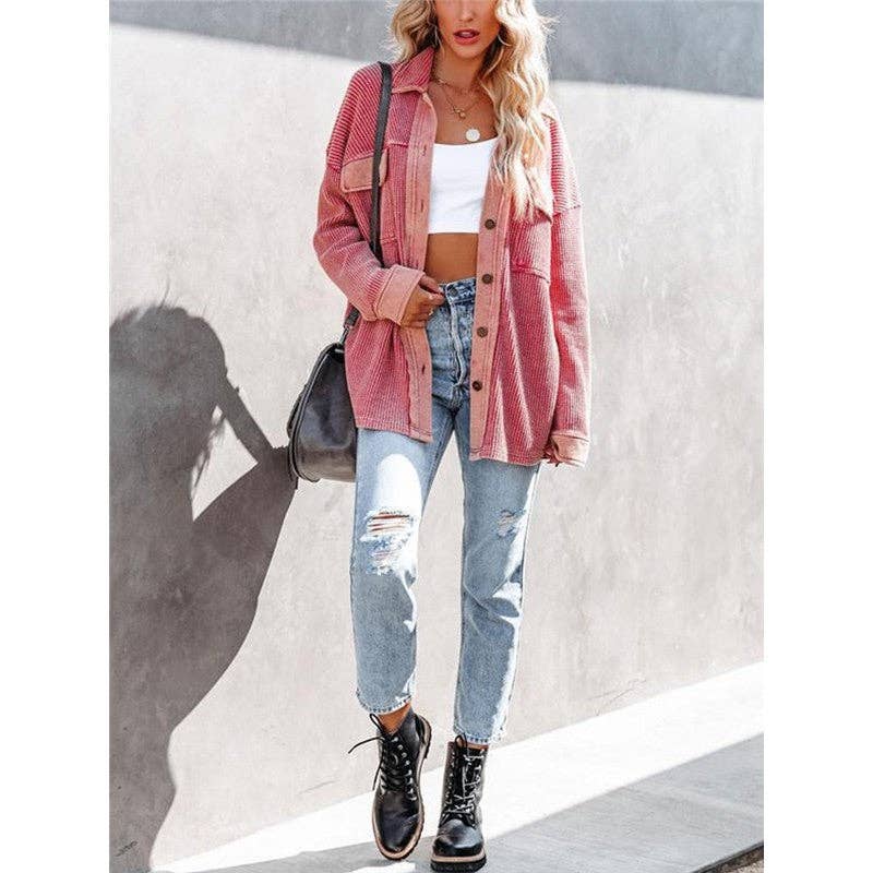 Ekartini - Wholesale Shirt Jacket/Shacket - Women's - Single-Breasted Jacket With Fall/Winter Lapel3