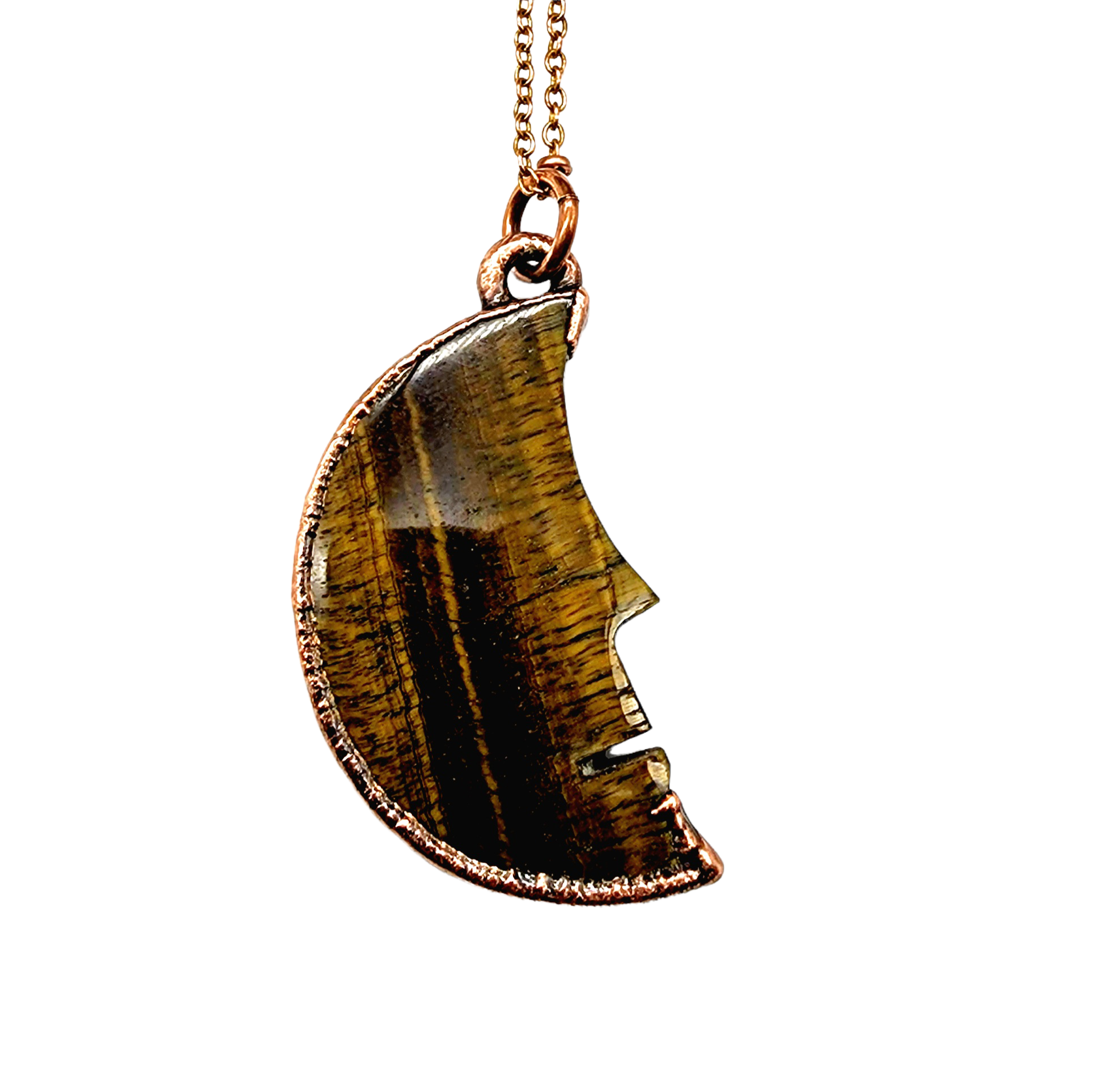MergingMetals – wholesale Hänge-/berlockhalsband – Tiger Eye Man i månen halsband2