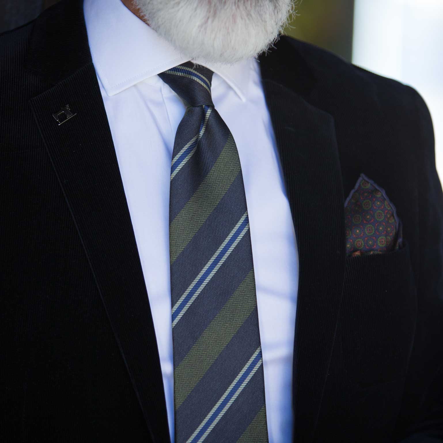 Elizabetta Made in Italy USA – wholesale Necktie – Men’s – Flaminia - Silk Jacquard Tie - Navy and Olive1