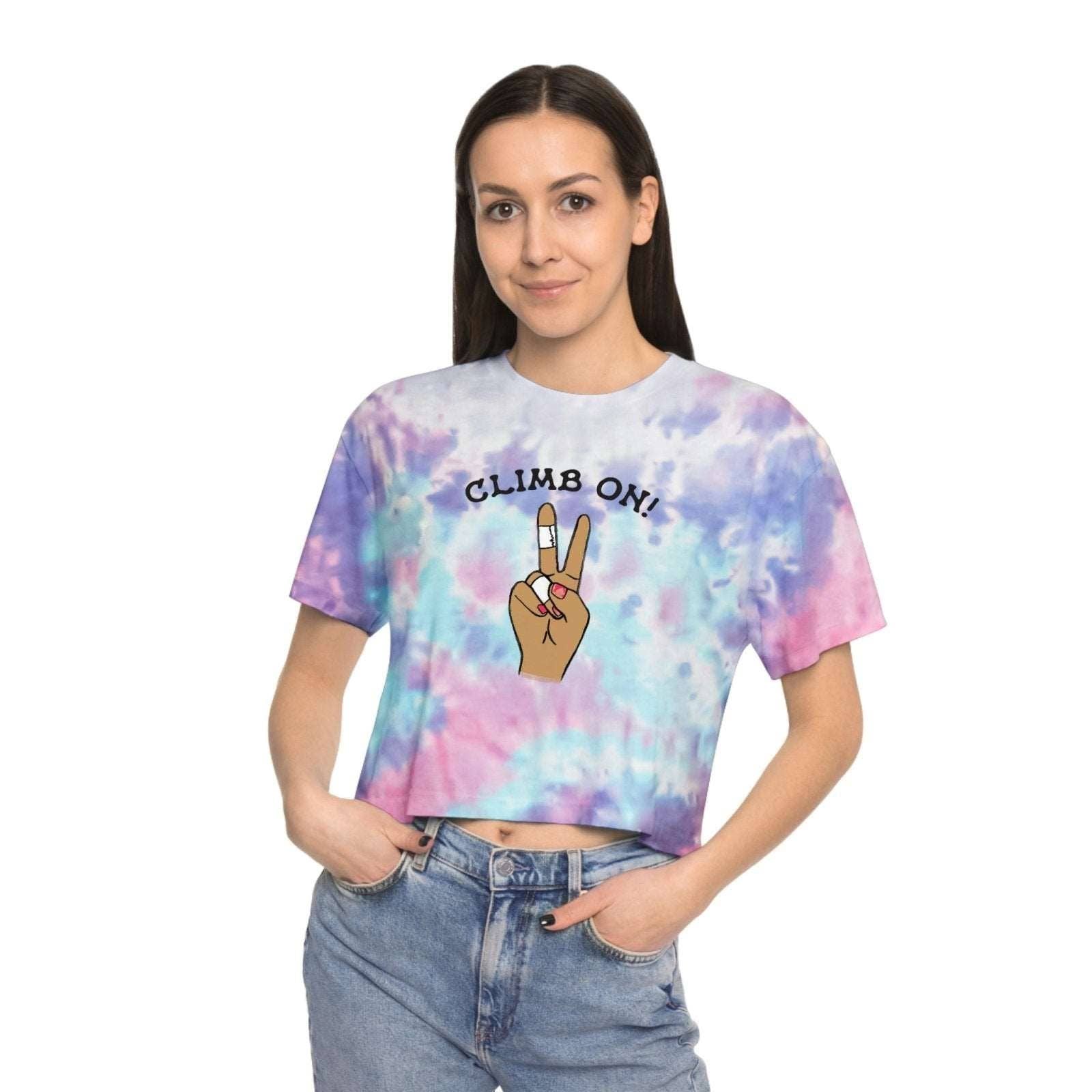 Climb On Manicure — Women's Tie Dye Crop Tee for wholesale on Faire2