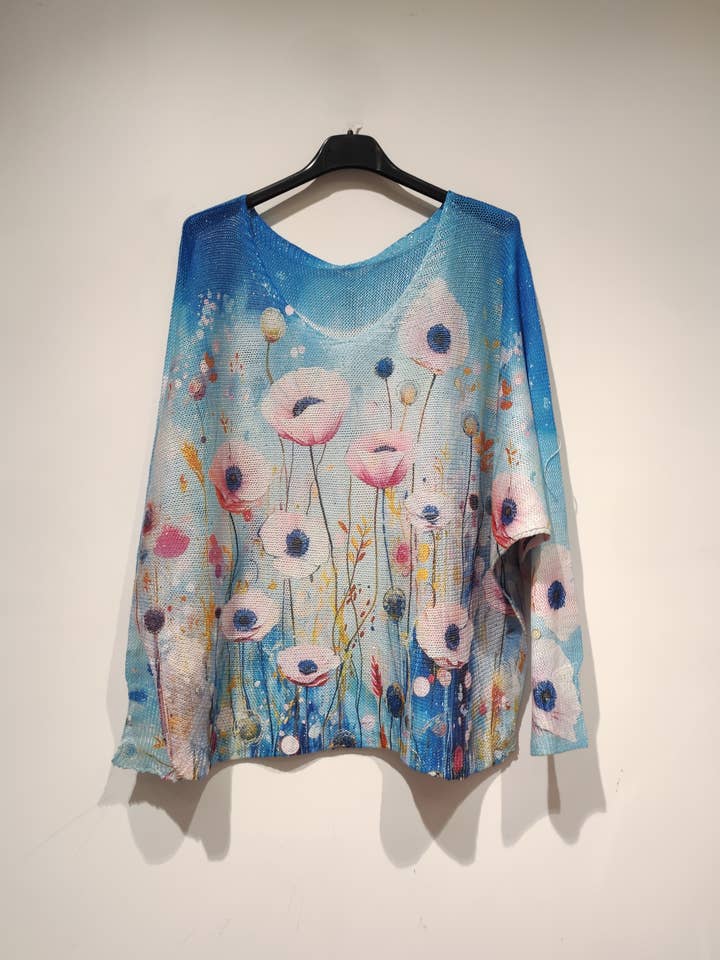 PESS PRINT PE25 bright blue prairie for wholesale by Pomelo paris