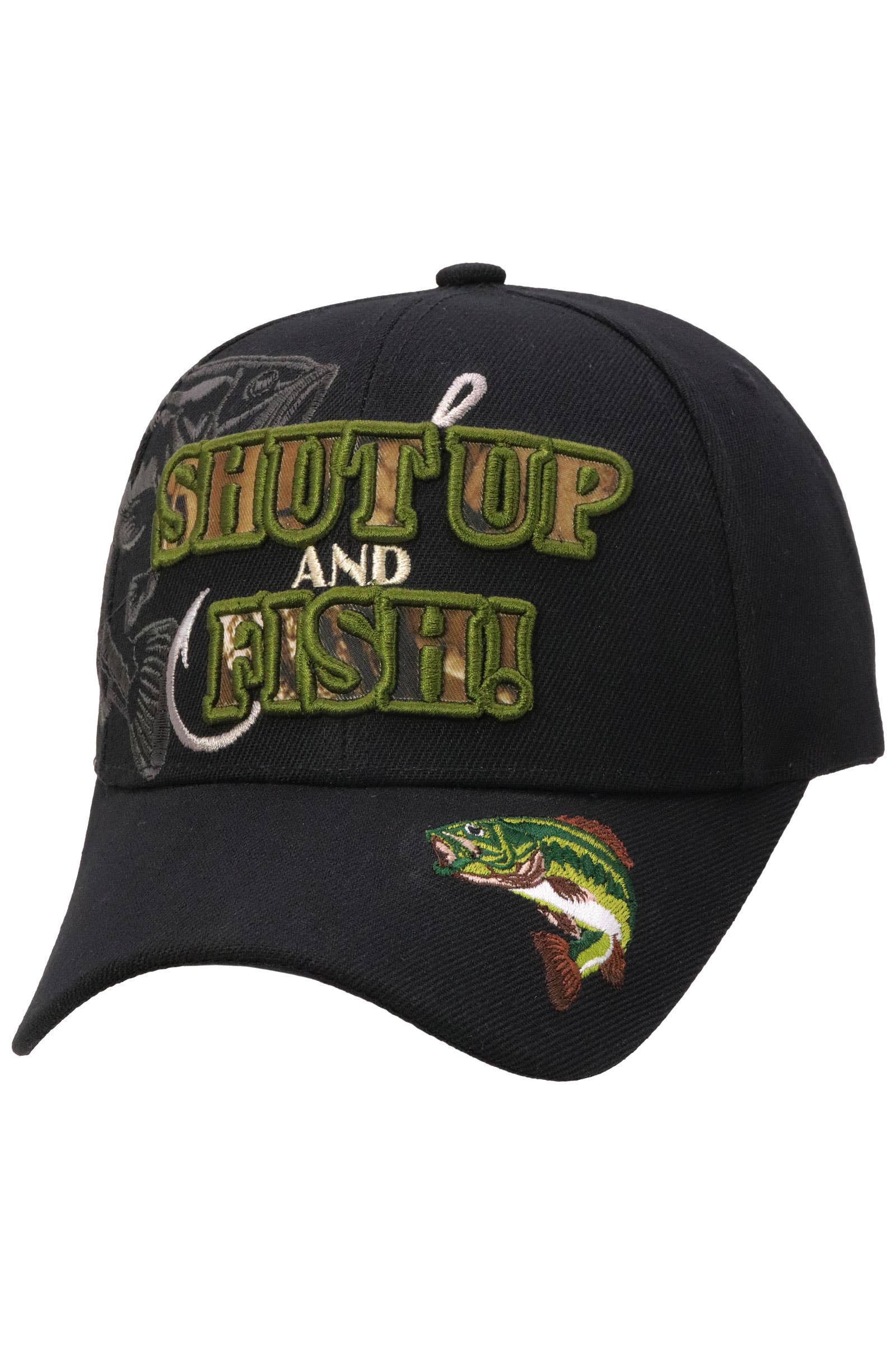 Cap Zone - Wholesale Baseball Cap - Unisex - Shut Up And Fish Curved Brim Baseball Cap0