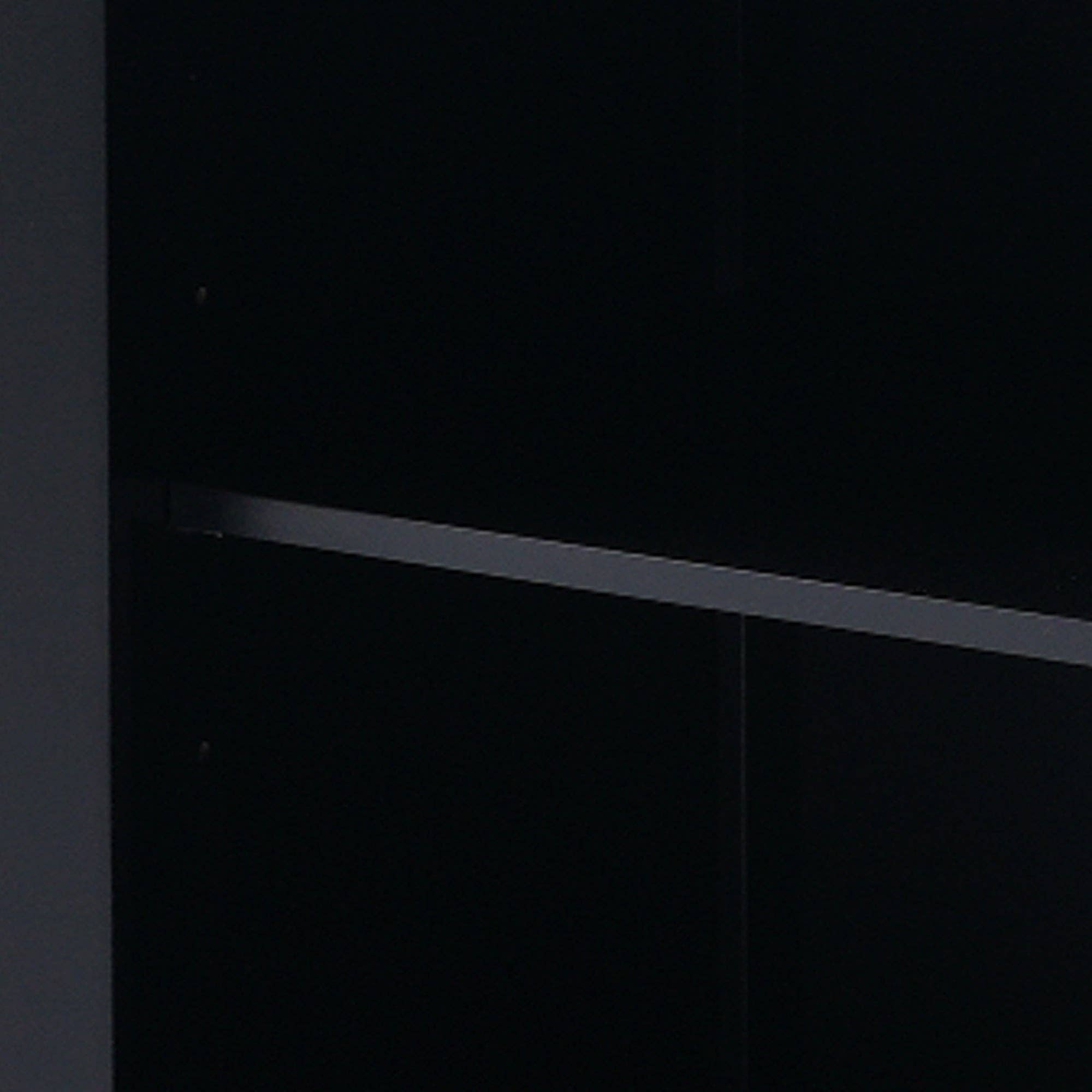 Orange County Decor - Wholesale Cabinet - 63" Tall Bathroom Storage Cabinet With Glass Doors, Free Standing, Two Drawers, And Adjustable Shelves, Mdf Board, Painted Black Perfect For Displaying Your Favorite Items 2 Black 2 4 Adjustable17