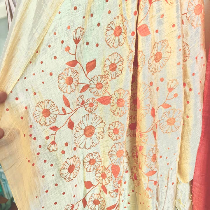 Wooven - Wholesale Scarf - Women's - Screen Printed Silk Blend Scarves in 13 colors and patterns, hand printed in Vietnam7