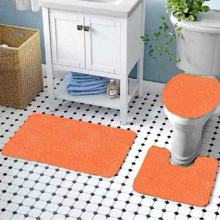 Ben & Jonah - Vente Ensembles de tapis de bain - Ensemble de 3 tapis de bain Simple Elegance by Ben & Jonah : 1 tapis de bain, 1 tapis de contour et 1 housse de siège de toilette4